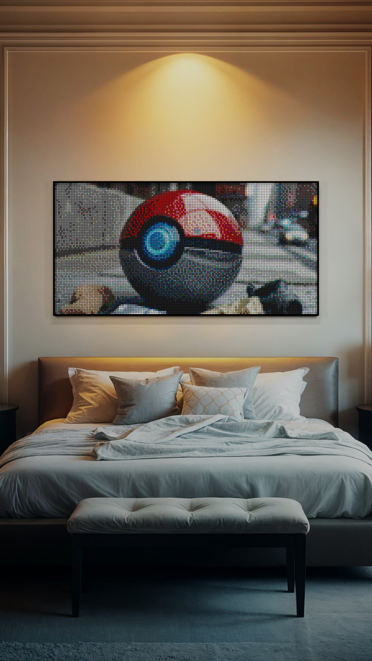 Pokemon LEGO® Style mosaic pixel art design for display